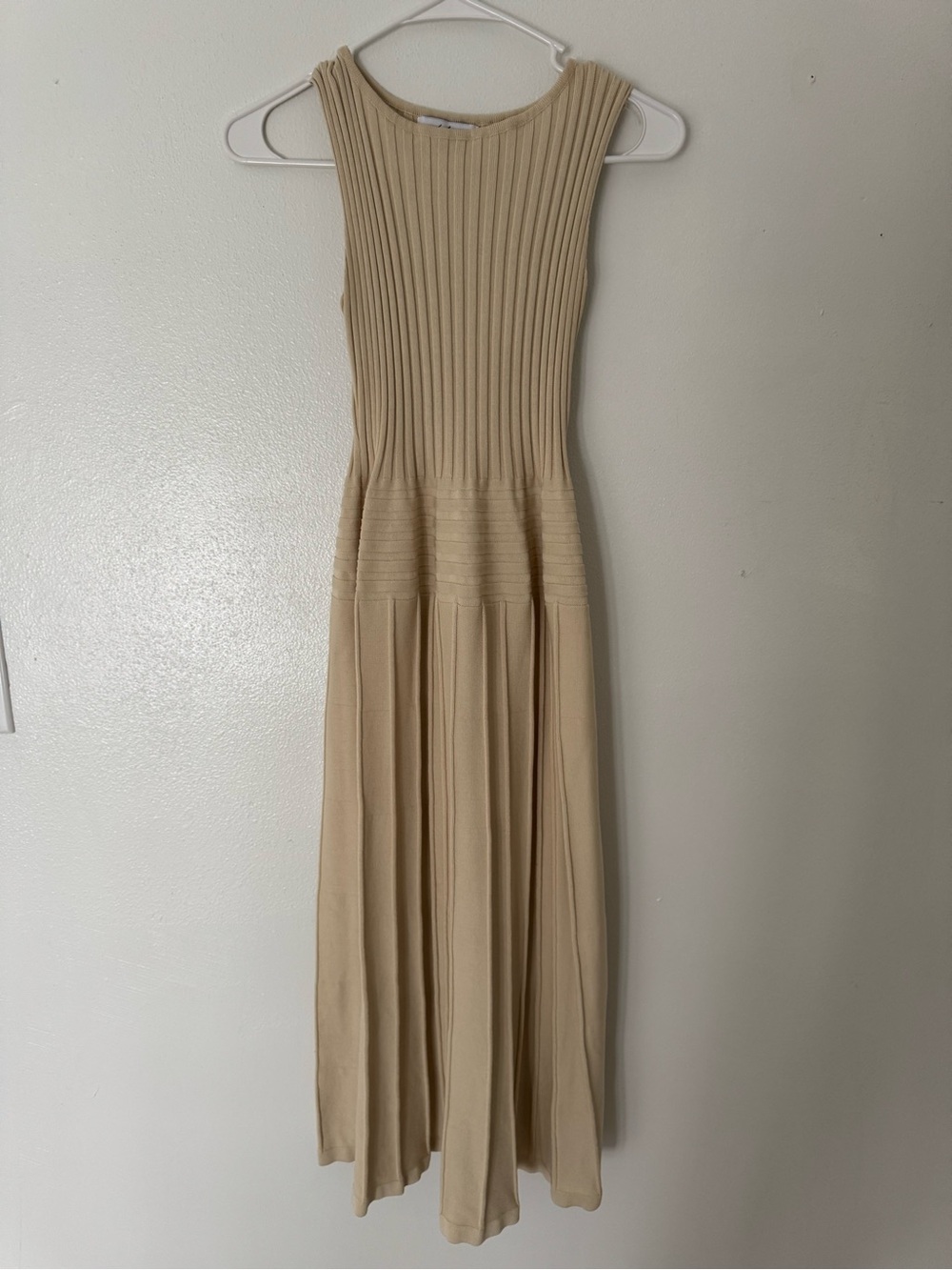Petal & Pup Sleeveless Ribbed Maxi Dress in Beige